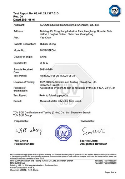 Seal Ring FDA Dissolution Test